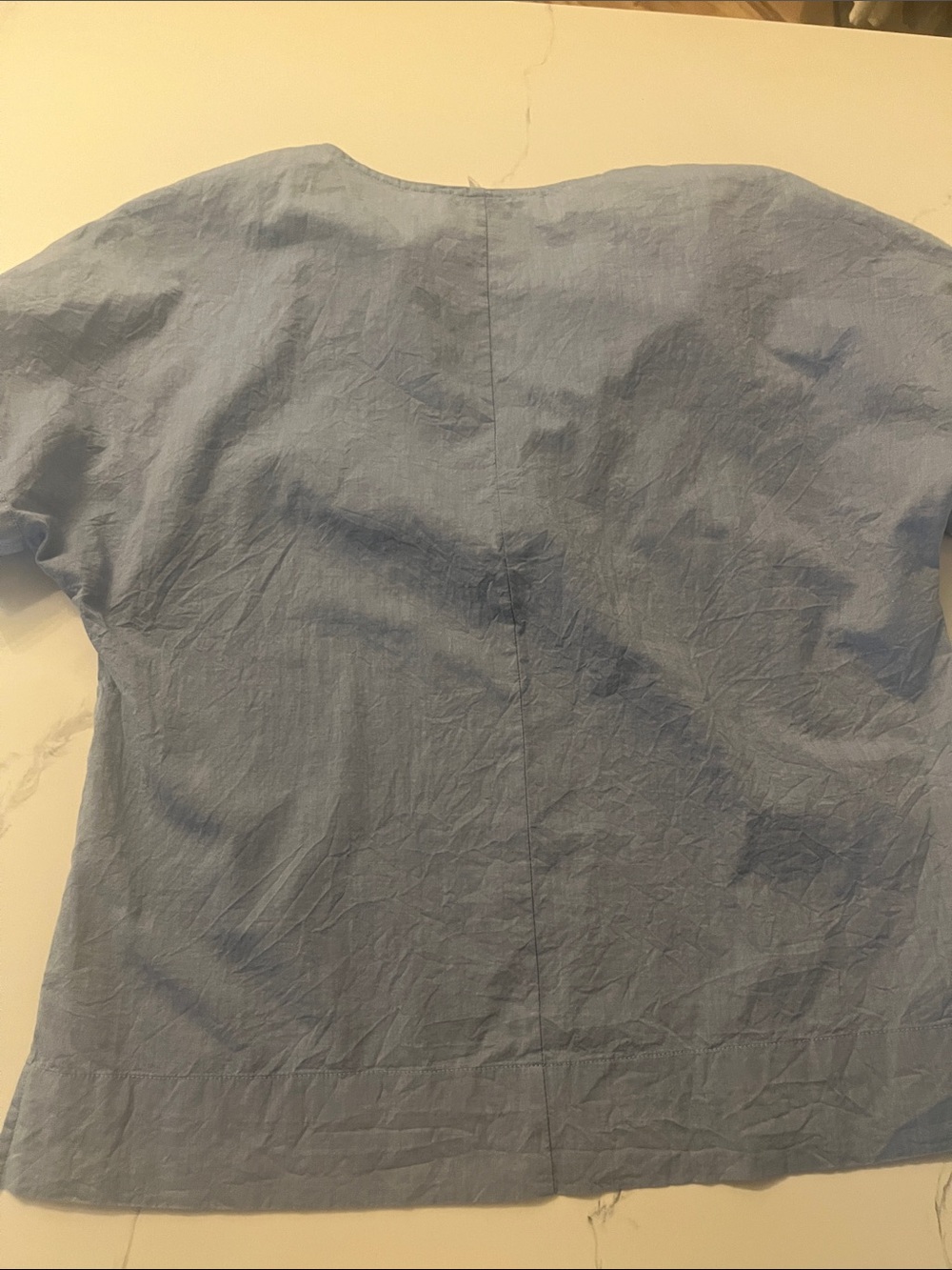 BCBGeneration Light Blue Embroidered V-Neck Top - Picture 5 of 5